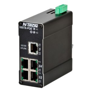 N-Tron 105TX-POE-MDR Unmanaged PoE Ethernet Switch - 5 Port w/Metal DIN-Rail