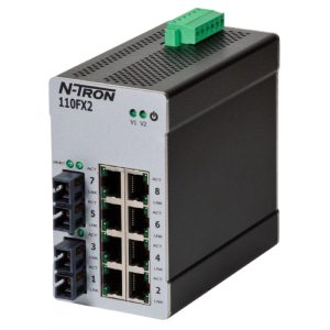 N-Tron 110FX2-ST Unmanaged Multimode Ethernet Switch - 10 Port w/ST Fiber Connector