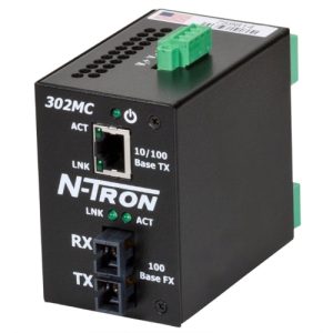 N-Tron 302MC-ST Unmanaged Multimode Media Converter - 2 Port w/ST Fiber Connector