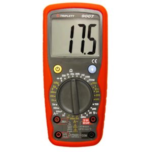 Triplett 9007-A Digital Multimeter w/Extra Large Display - 600 AC/DCV, 10 AC/DCA, Res, Cap, Freq, Cont, Diode & Temp