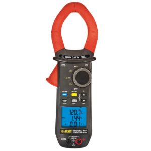 AEMC Instruments 2139.51 - 407 Clamp-on Power Meter - Single & 3-Phase Power, 1000 ACA, 1500 DCA, 1000 AC/DCV w/Power Factor & Harmonics