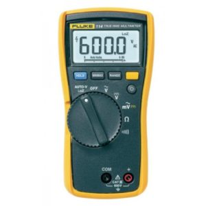 Fluke Electronics FLUKE-114 Digital Multimeter - 600 AC/DCV True-RMS, Cap, Res, Cont & Freq w/AutoVolt & VCHEK LoZ