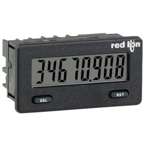 Red Lion Controls CUB5R000 8-Digit Miniature Dual Counter & Rate Meter w/Reflective LCD Display