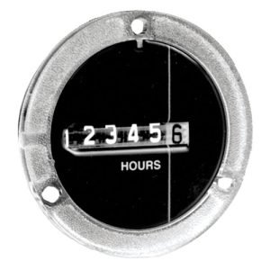 Trumeter 710-0002 Electromechanical hour meter - 115 VAC, 60 Hz, hours and tenths, 3-hole panel mount, terminal block, non-reset