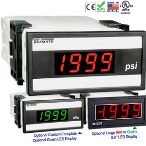 Texmate DX-35-SG Lynx Panel Meter Pressure or Load Cell Meter 3 1/2 Digit with 0.56” or 0.8" LEDs
