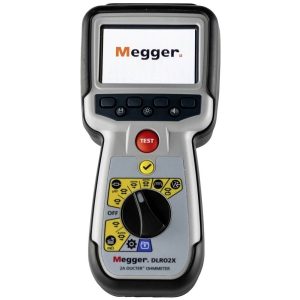 Megger DLRO2X Digital Low Resistance Ohmmeter 2A with data, test limits and noise rejection mode